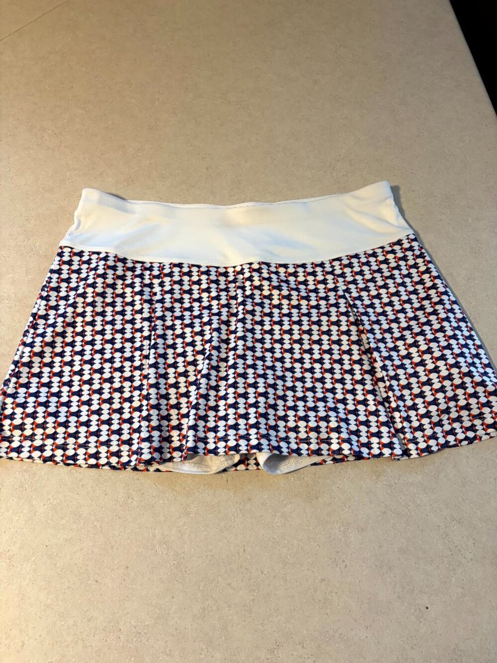 Grand Slam Womens Pull On Golf Tennis Skort XL White, Red,  Blue Print  Stretch